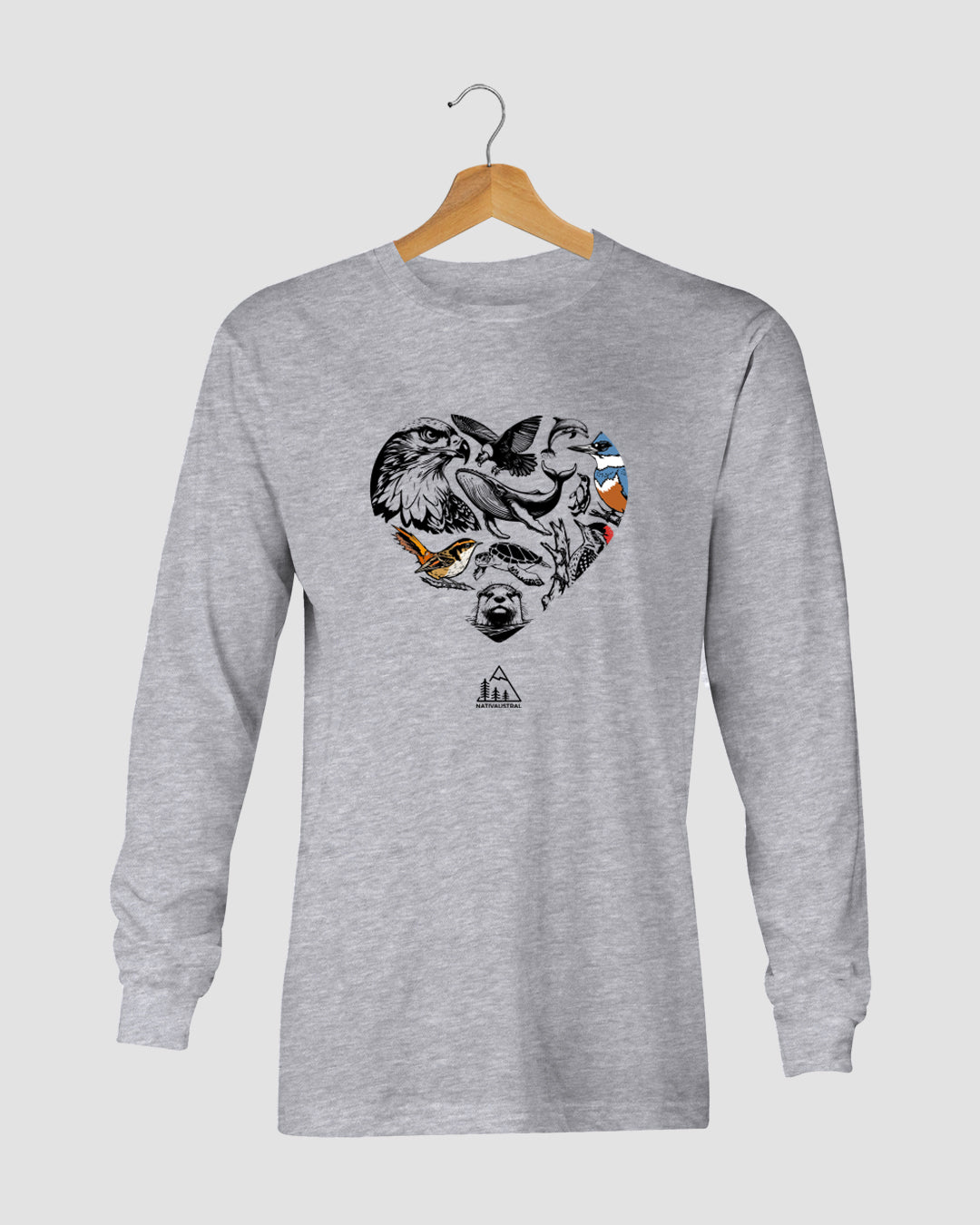POLERA FAUNA CORAZON MANGA LARGA