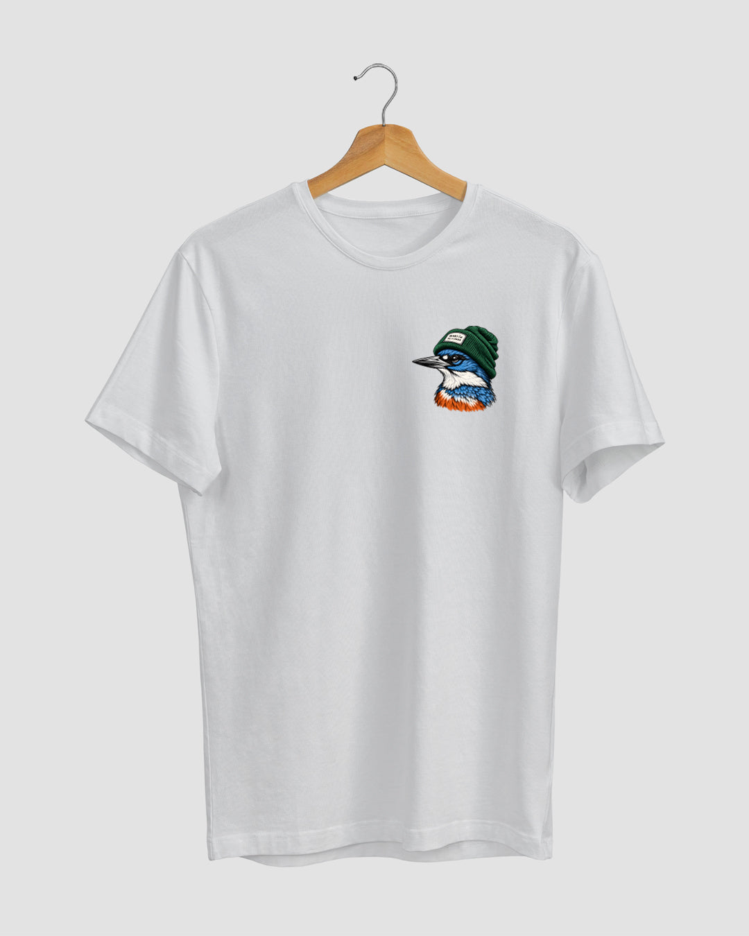 Polera Martín Pescador Blanco, vista frontal