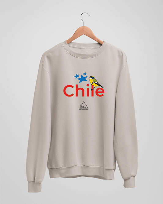 Polerón polo con diseño de naturaleza chilena, naturaleza y fauna de Chile, color beige - Nativaustral