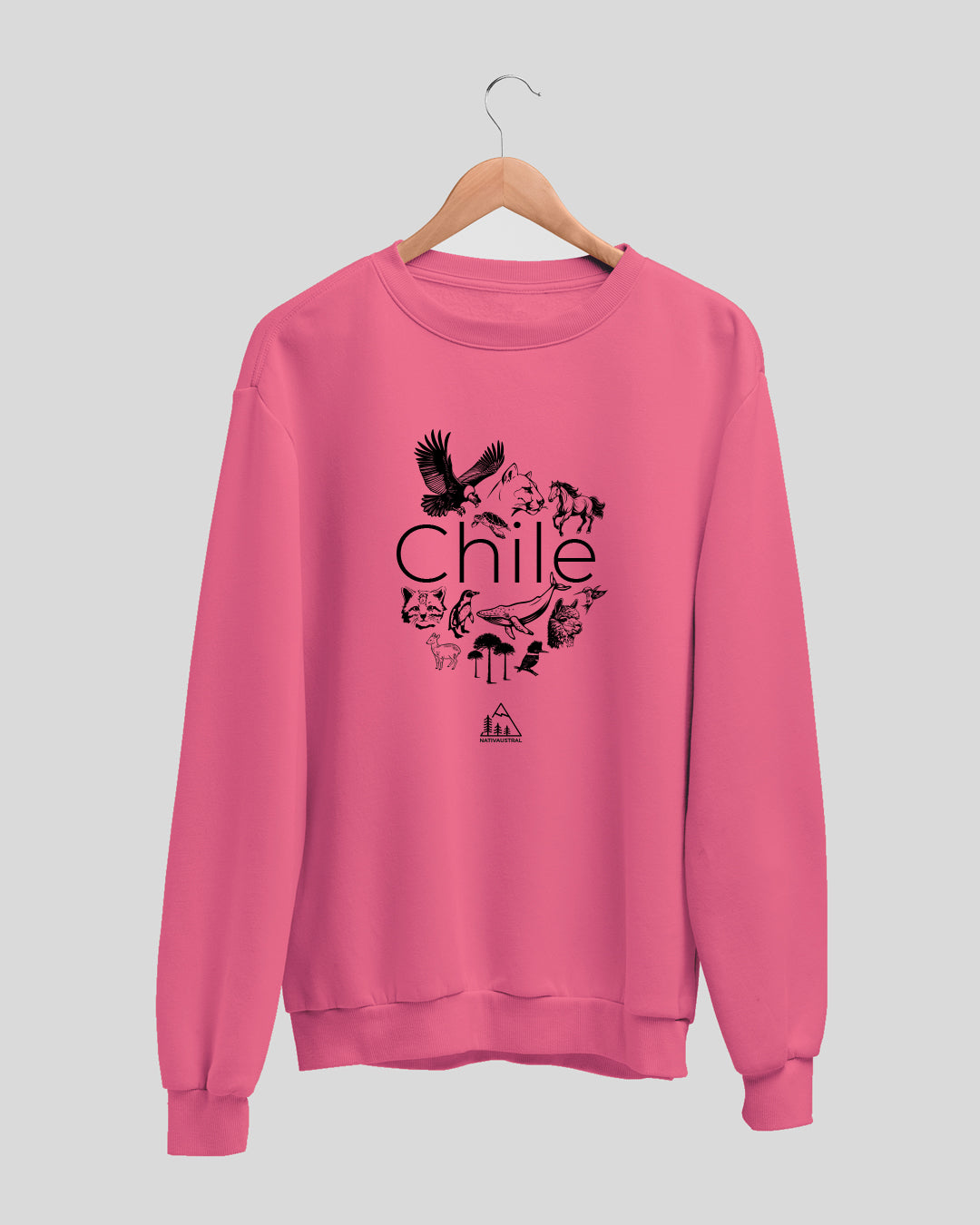 Polerón polo con diseño de fauna nativa chilena, distintas especies nativas de Chile - Nativaustral
