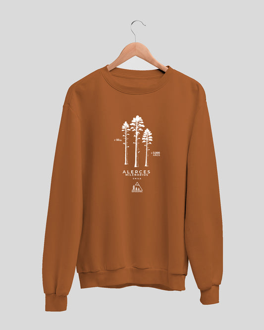 Polerón polo con diseño de alerce, árbol milenario nativo del sur de Chile, color alerce - Nativaustral